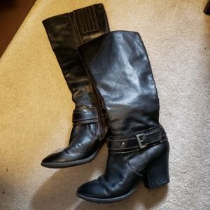 "Knee-high" boots.